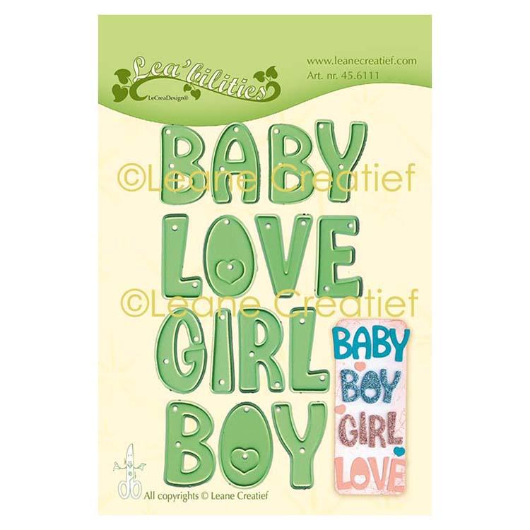 Leabilitie Words Baby, Boy, Girl, Love Cutting Die