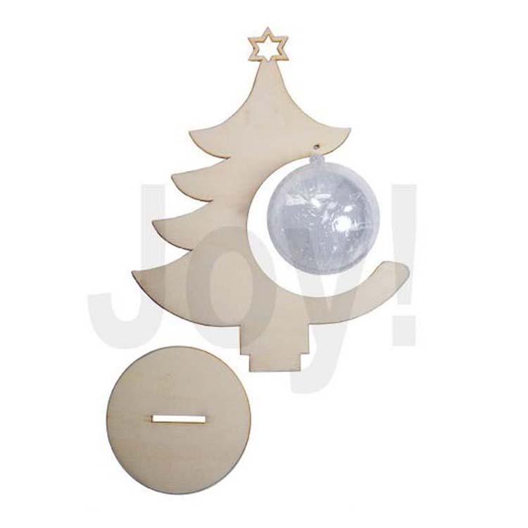 Joy! Craftss Wooden Figures - Christmas Tree With Transparent Ball 8 Cm