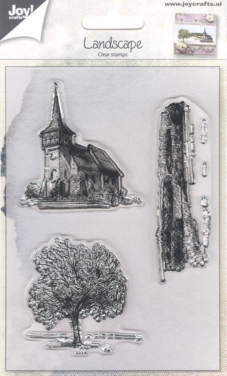 Joy Crafts Clear stamp -  church, tree, landscape