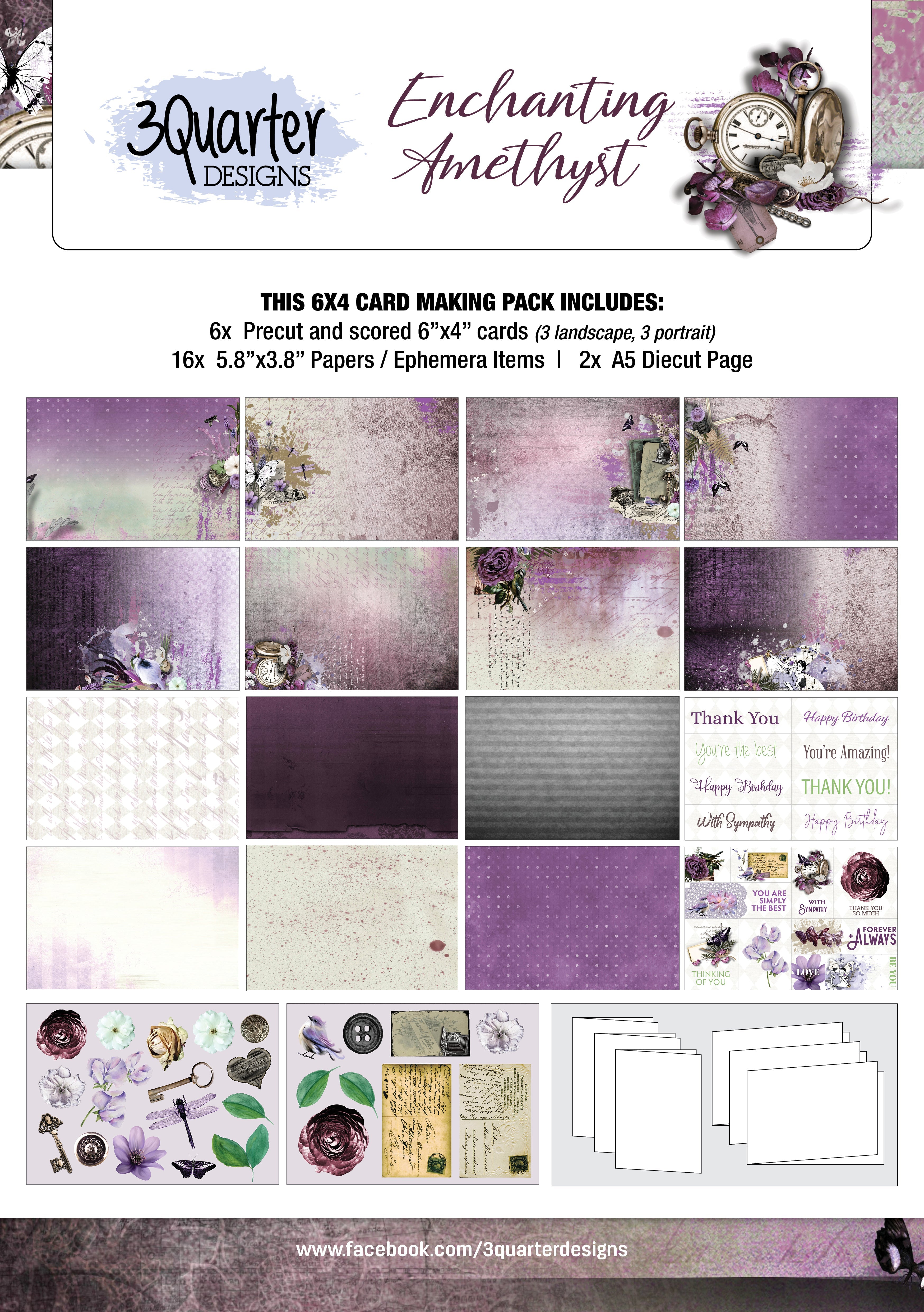 3Quarter Designs - Enchanted Amethyst - Card Kit