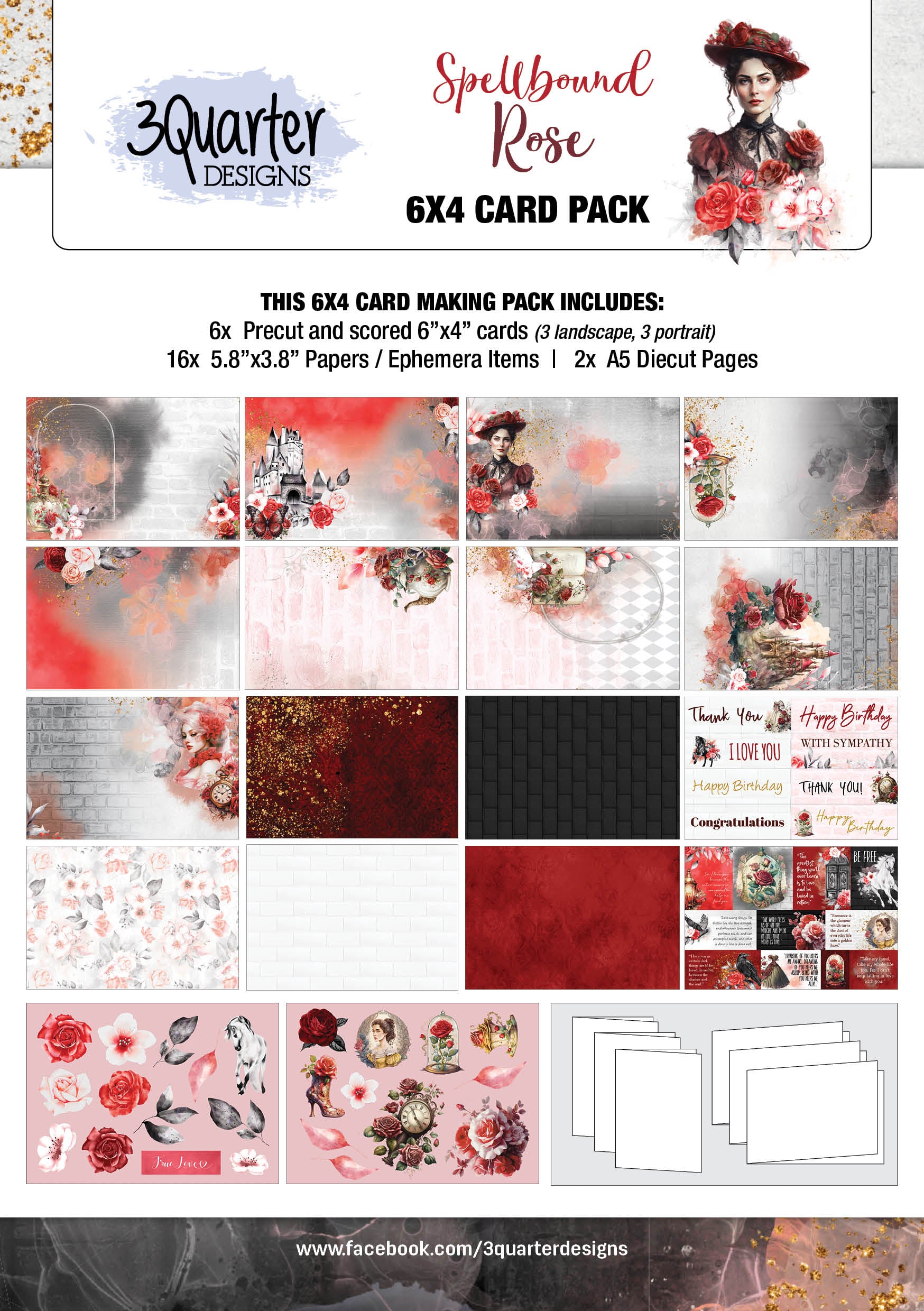 Spellbound Rose 6x4 Card Pack