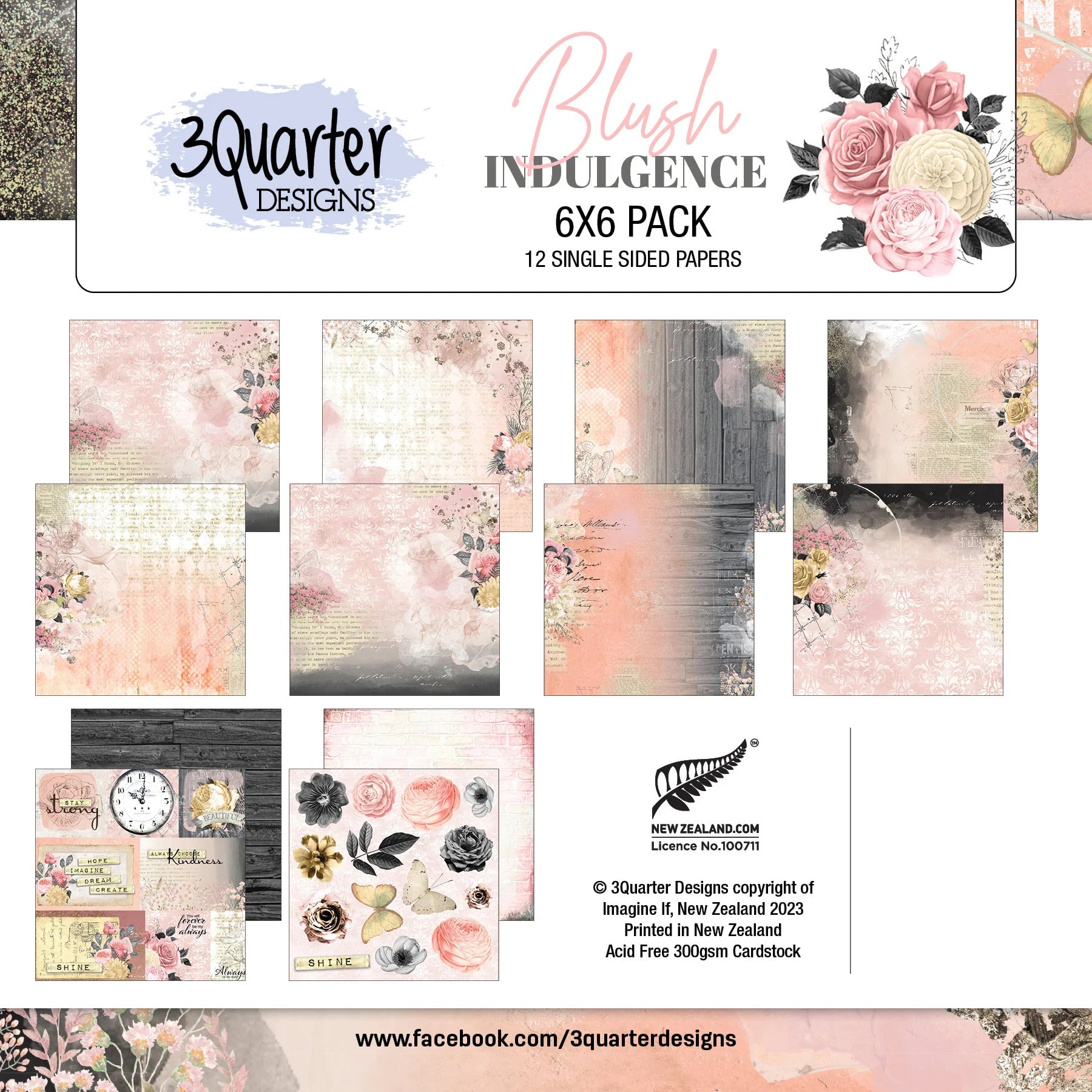 Blush Indulgence Paper Pack 6" x 6"