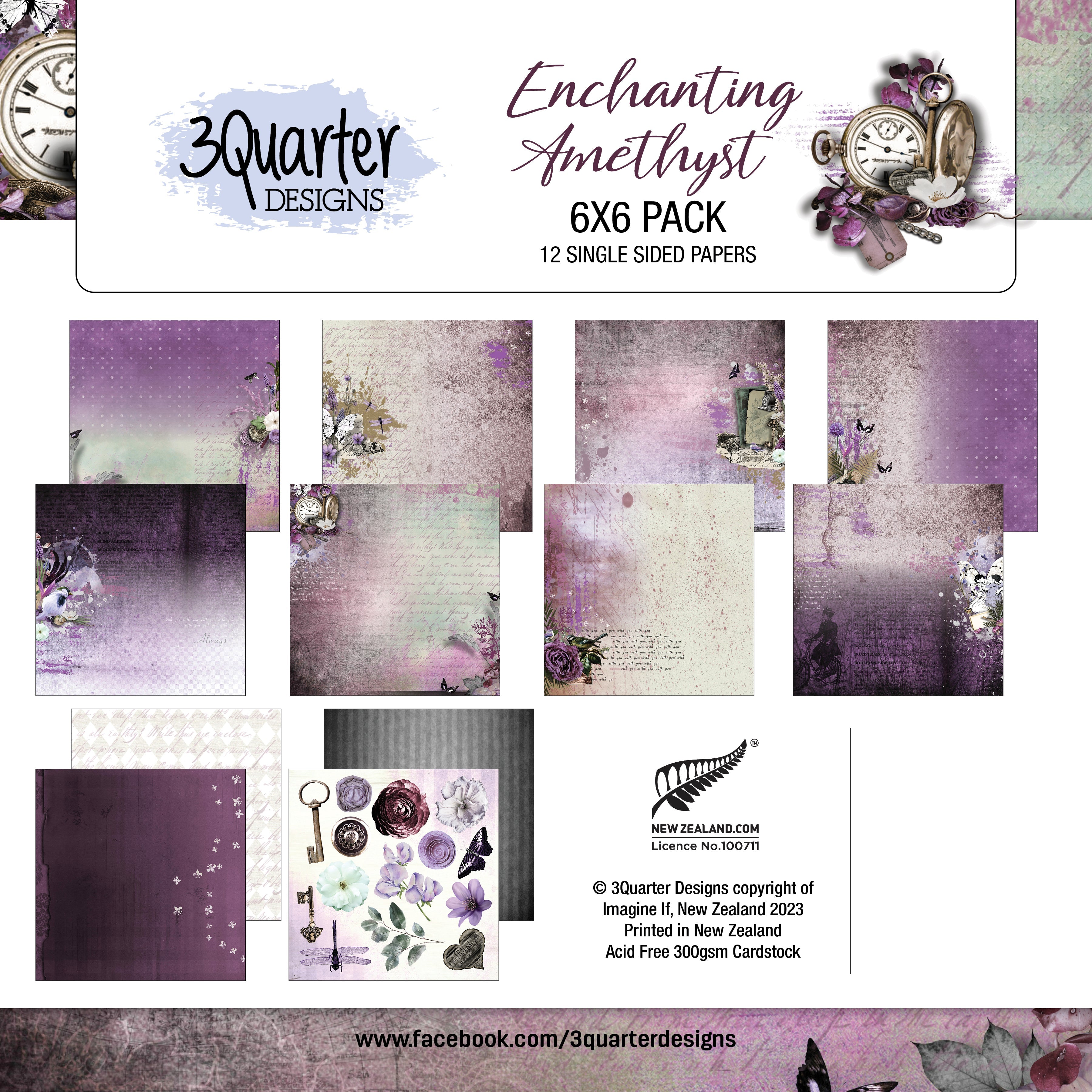 3Quarter Designs - Enchanted Amethyst - Paper Pad 6 x 6