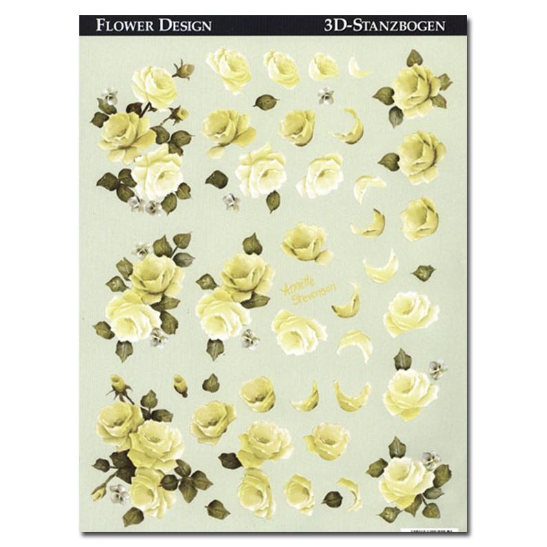 Reddy Creative Cards Die-Cut 3D Card Toppers - Yellow Roses