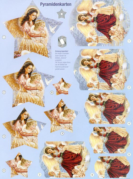 3D Precut - Pretty Angels with Little Animals - 2 sheets