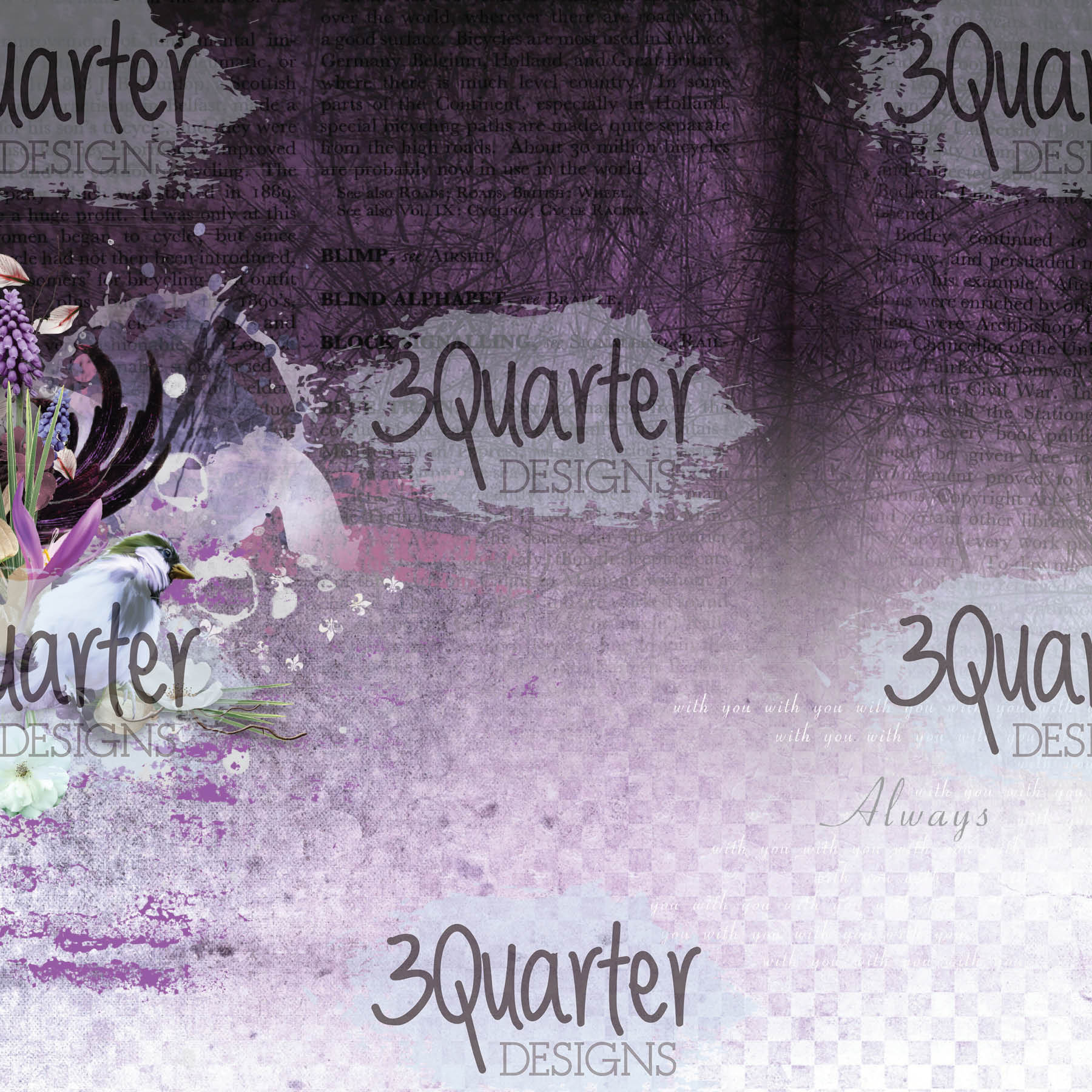 3Quarter Designs - Enchanted Amethyst - Paper Pad 8 x 8