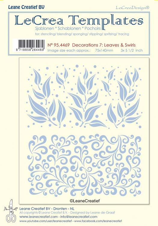 LeCrea Stencil Decorations 7. Leaves & Swirls