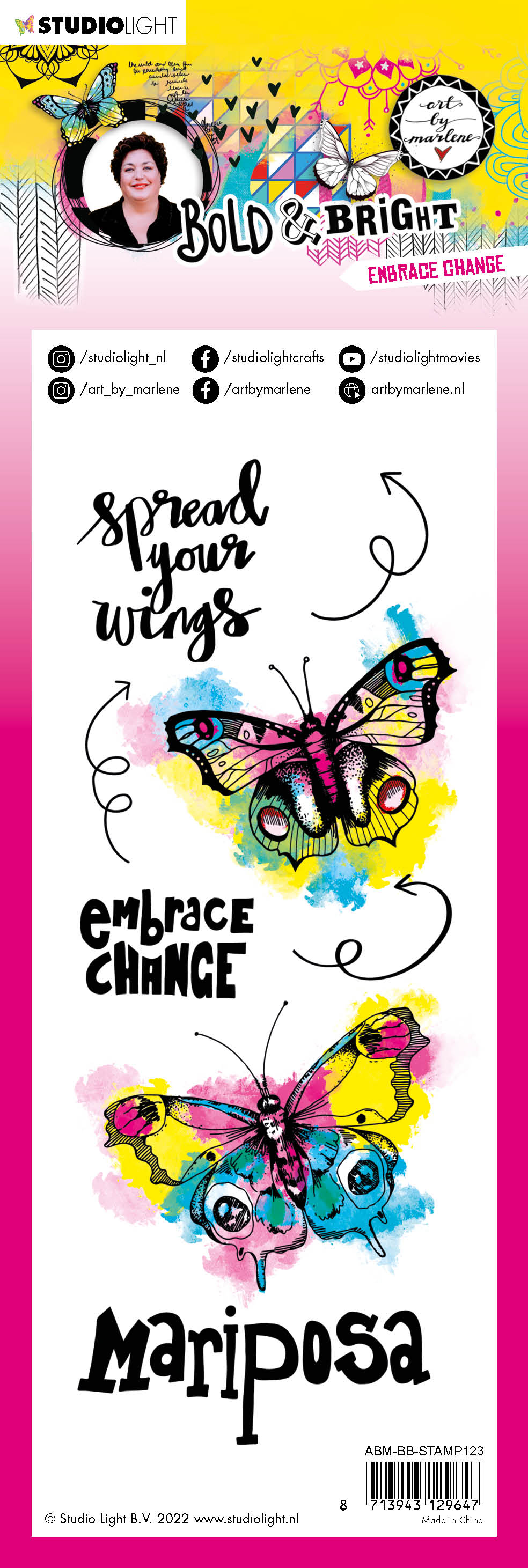 ABM Clear Stamp Embrace Change Bold & Bright 100x240x3mm 1 PC nr.123