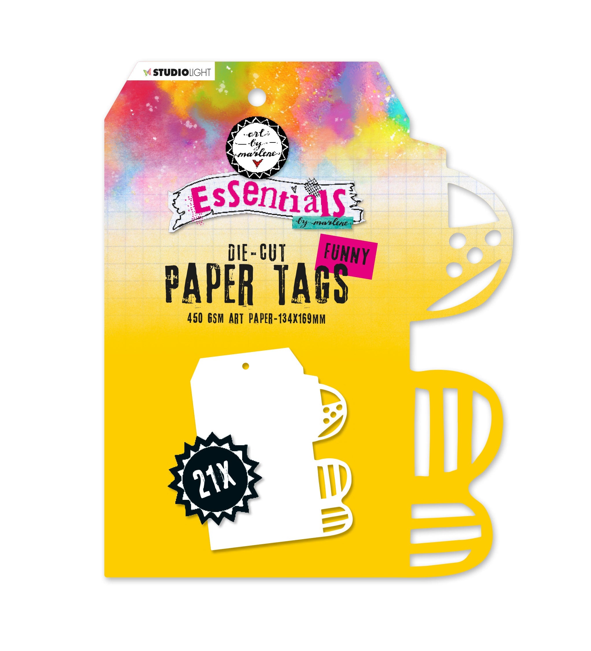 ABM Paper Pad Die-Cut Paper Tags Funny 450 GSM Art Paper Essentials 134x169x12mm 21 SH nr.08