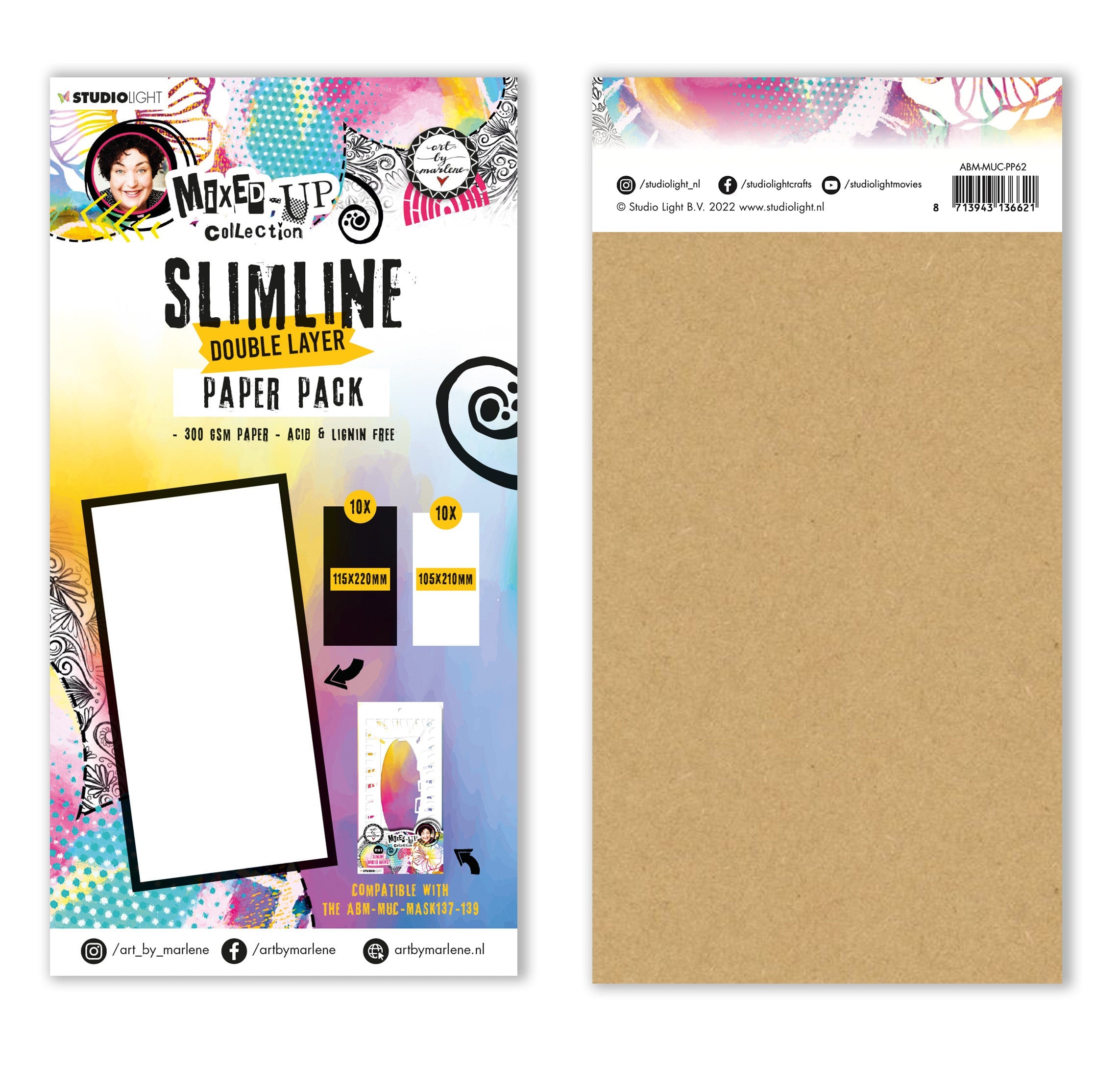 ABM Paper Pack Slimline Double Layer Mixed-Up Collection 115x260x10mm 20 SH nr.62