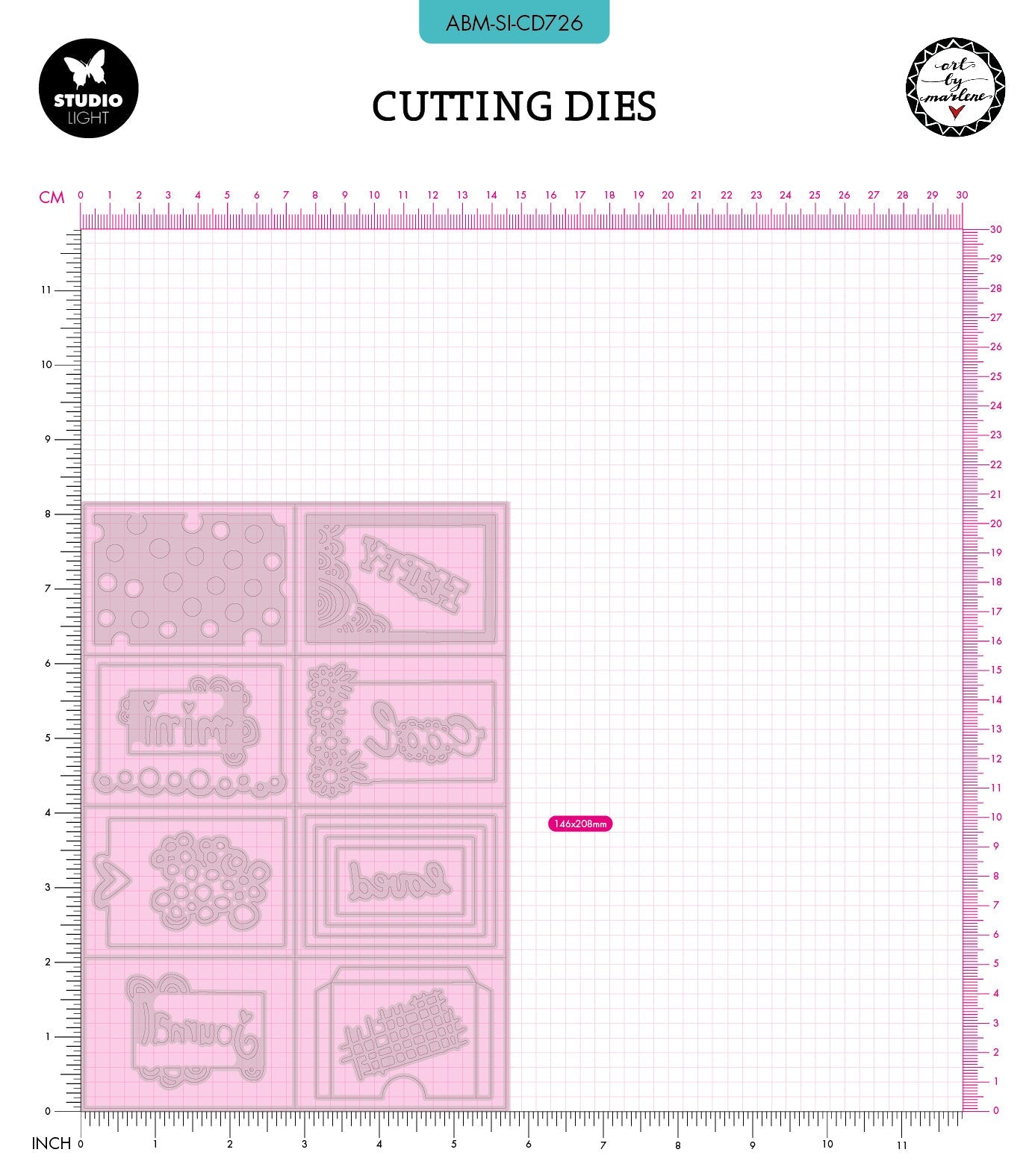 ABM Cutting Die Mini-Booklet Signature Collection 148x210x1mm 18 PC nr.726