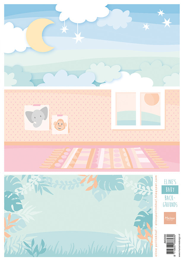 Marianne Design A4 Cutting Sheet - Eline's Baby Backgrounds