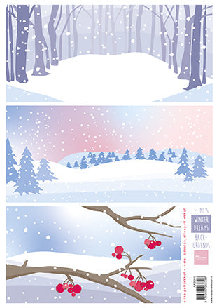 Marianne Design A4 Cutting Sheet - Eline's Winter Dreams Backgrounds