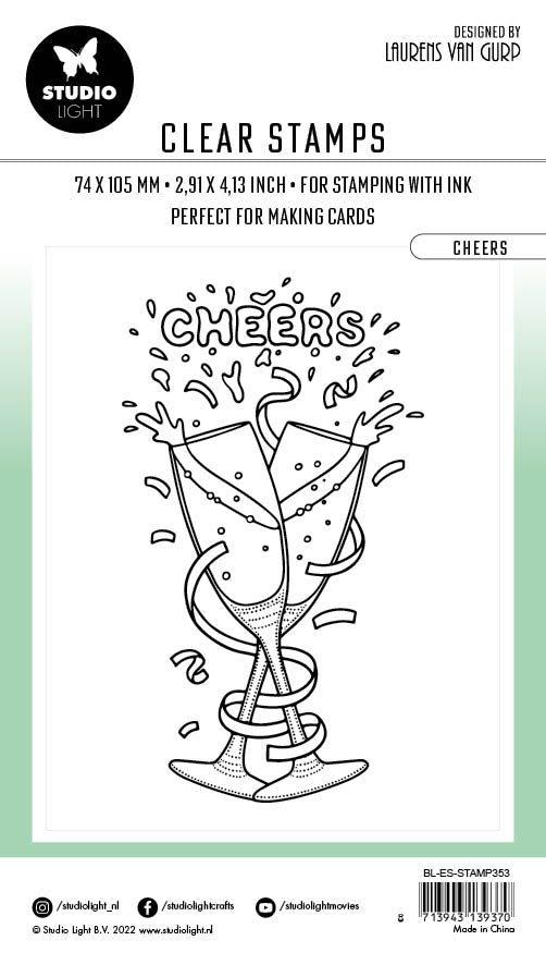 BL Clear Stamp Cheers By Laurens 105x74x3mm 1 PC nr.353