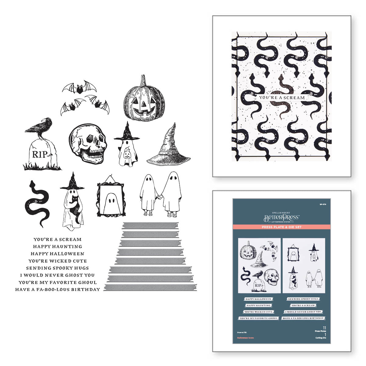 Halloween Icons Press Plate & Die Set from the Betterpress Halloween Collection