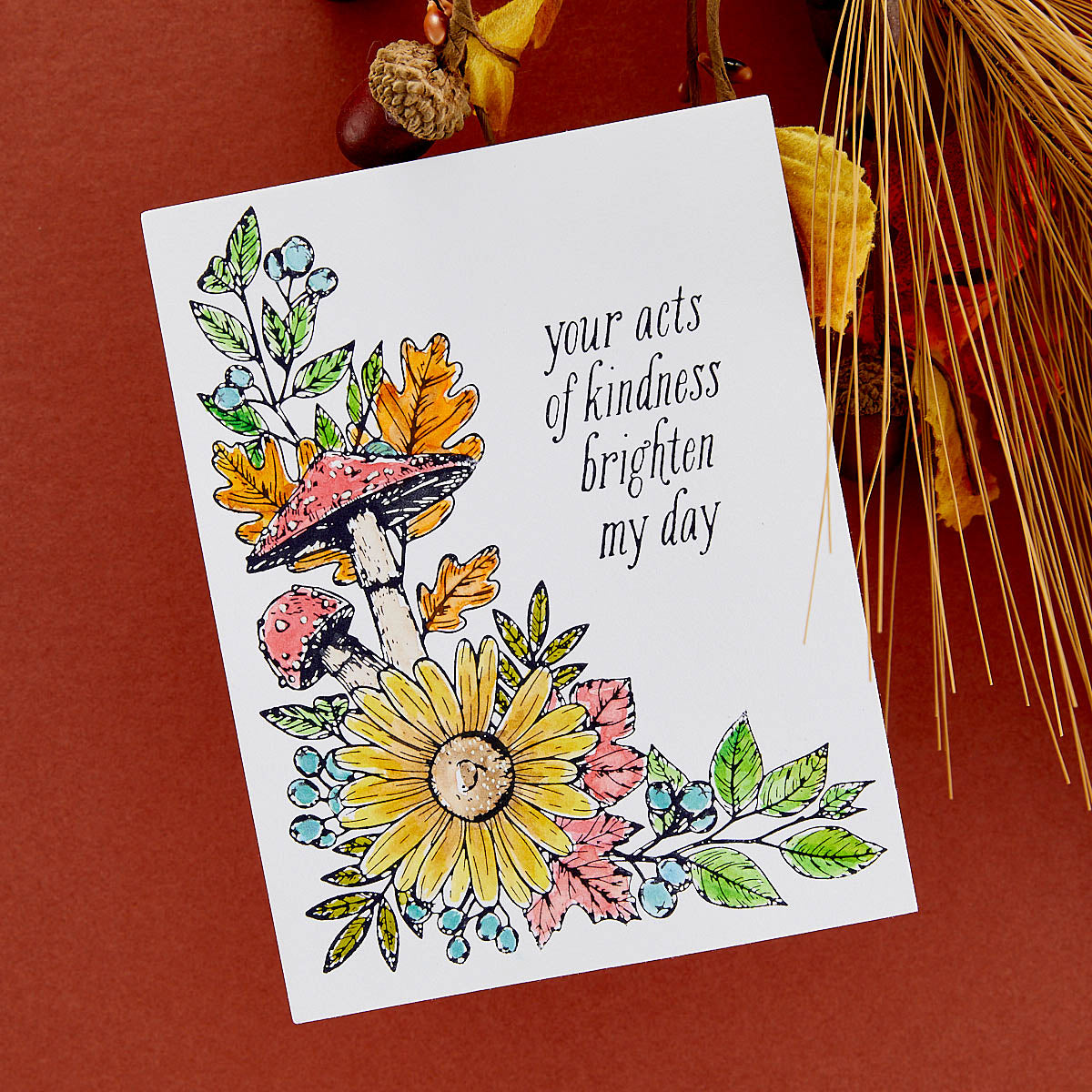 Autumn Floral Corner Press Plate & Die Set from the BetterPress Autumn Collection