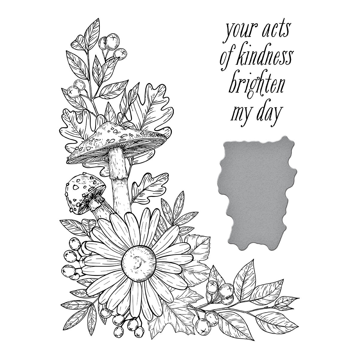 Autumn Floral Corner Press Plate & Die Set from the BetterPress Autumn Collection