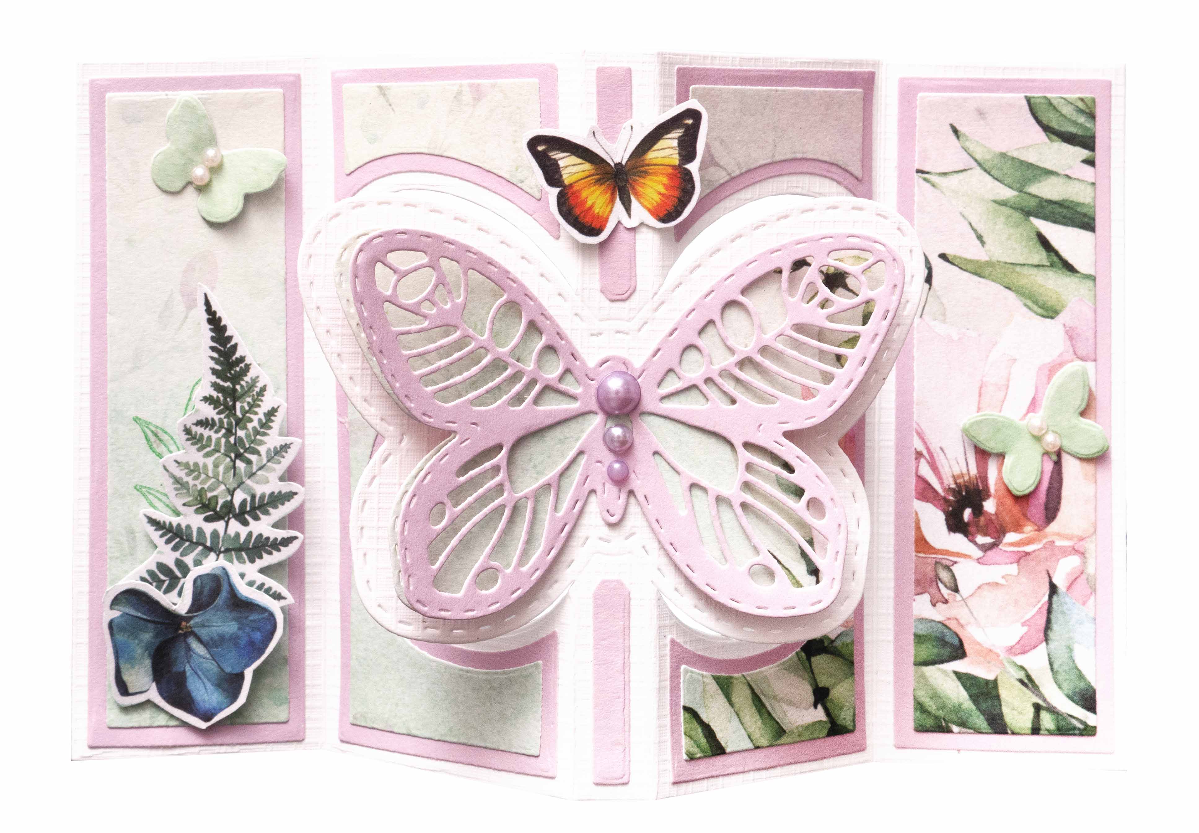 SL Cutting Die Butterfly Card Blooming Butterfly 165x100x1mm 17 PC nr.486