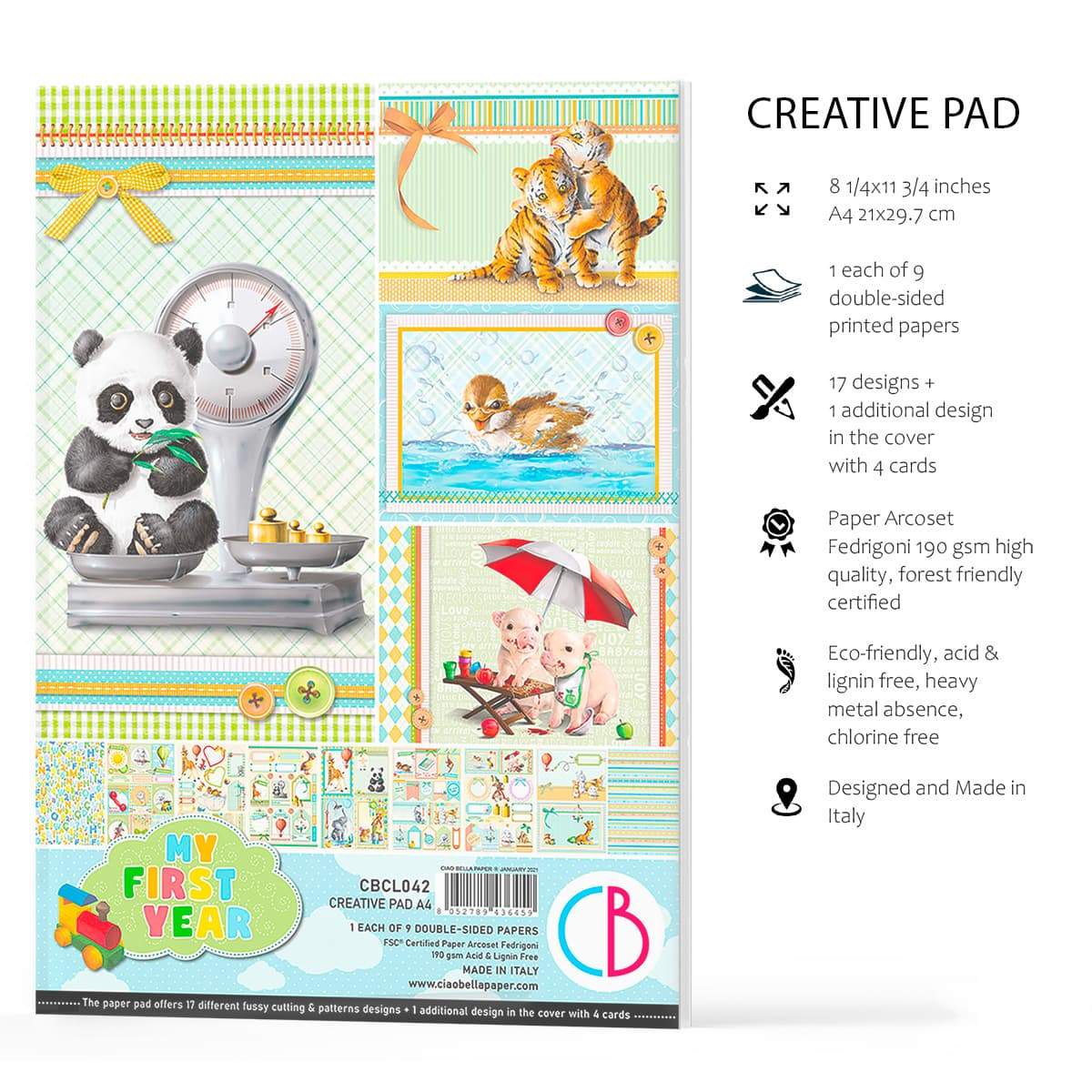 Ciao Bella My First Year Creative Pad A4 9/Pkg