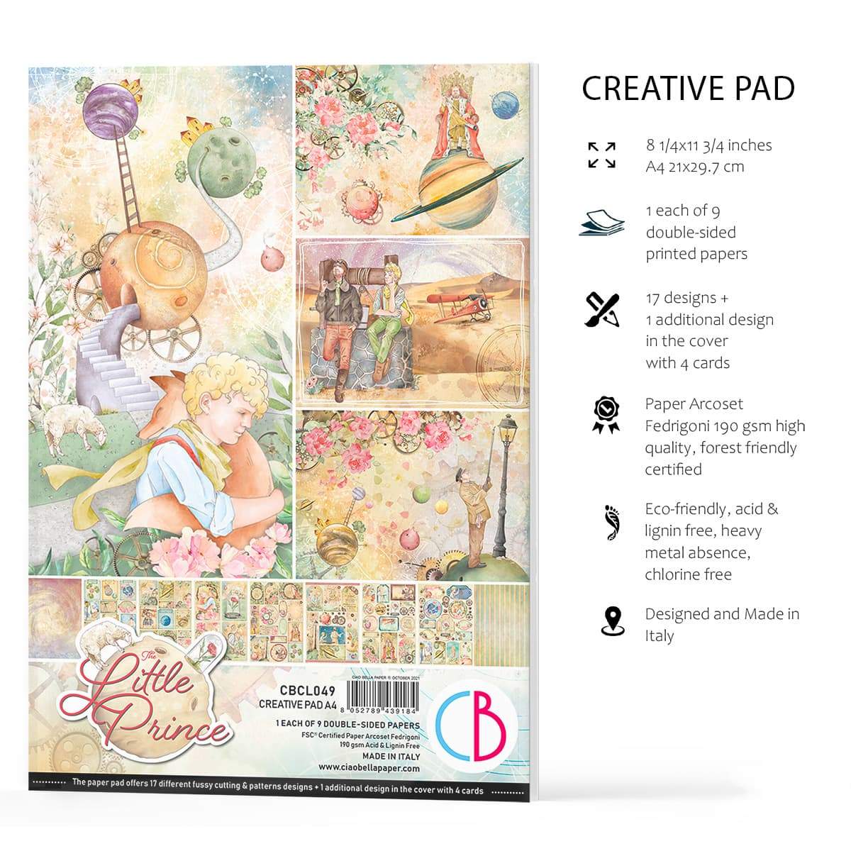 Ciao Bella The Little Prince Creative Pad A4 9/Pkg