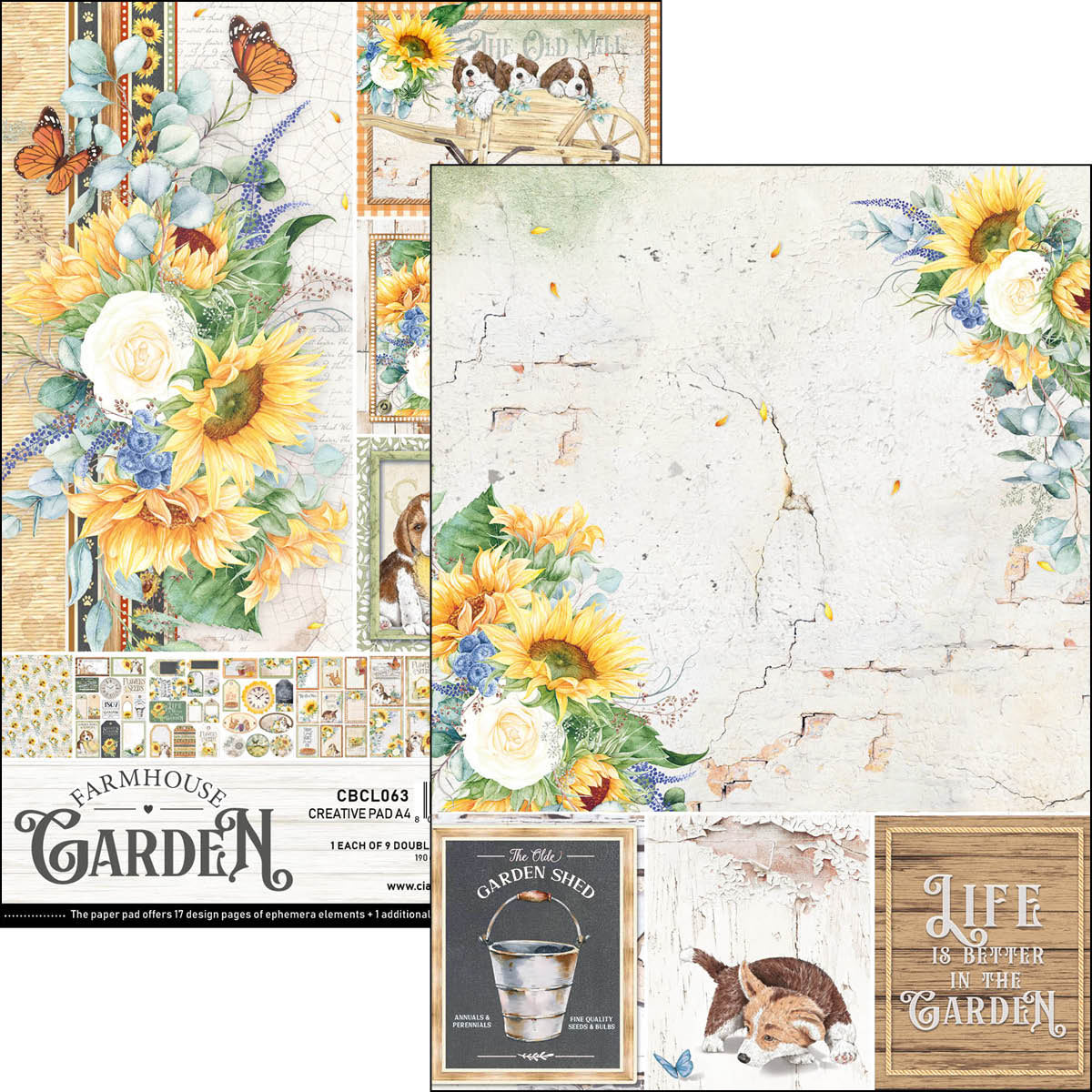 Ciao Bella Farmhouse Garden Creative Pad A4 9/Pkg