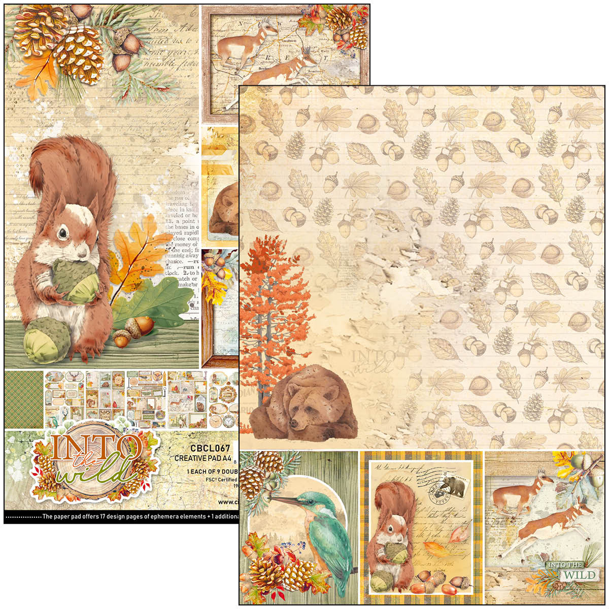 Ciao Bella Into The Wild Creative Pad A4 9/Pkg