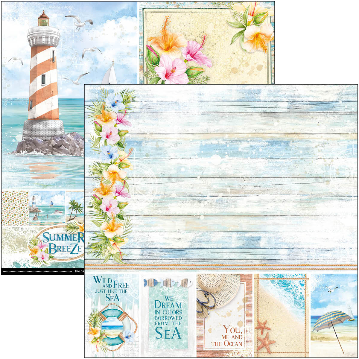 Ciao Bella Summer Breeze Paper Pad 8"x8" 12/Pkg