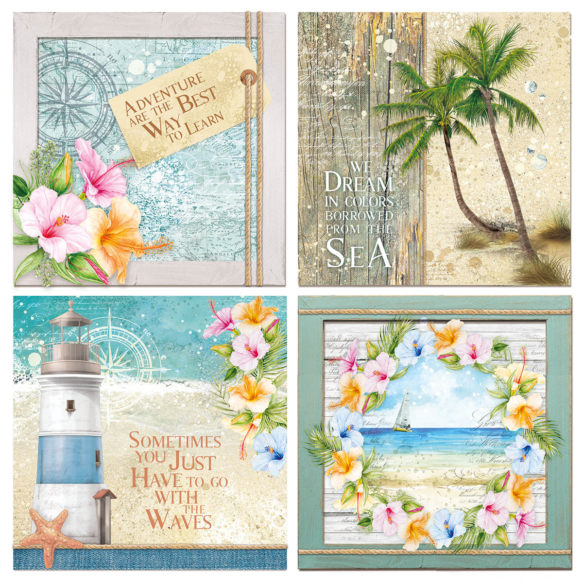 Ciao Bella Summer Breeze Paper Pad 8"x8" 12/Pkg