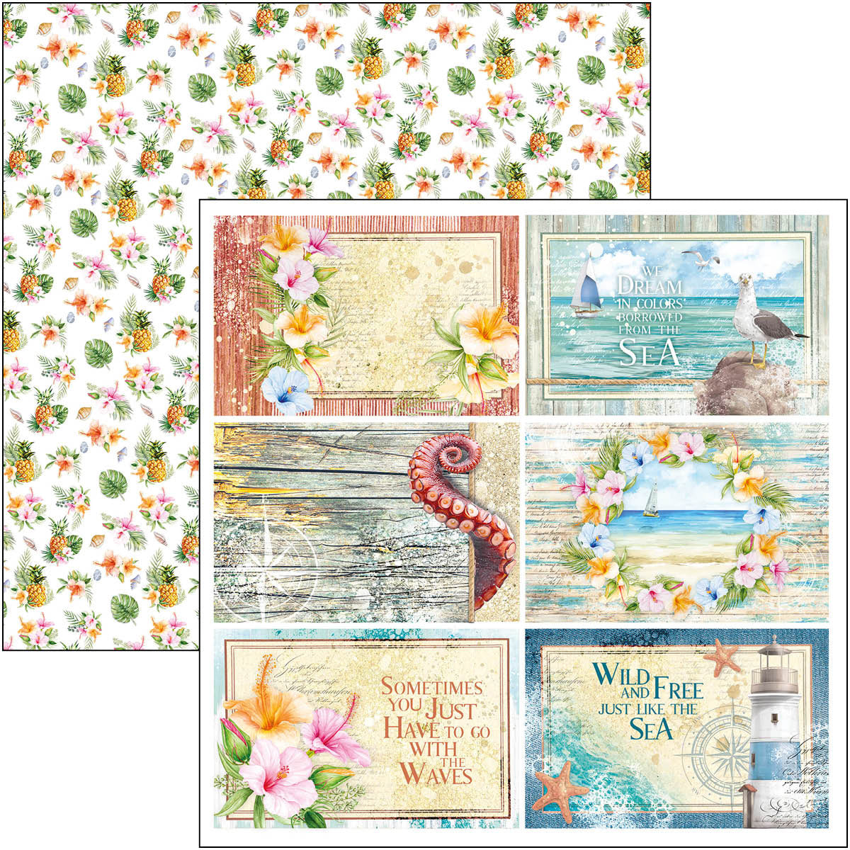 Ciao Bella Summer Breeze Paper Pad 8"x8" 12/Pkg