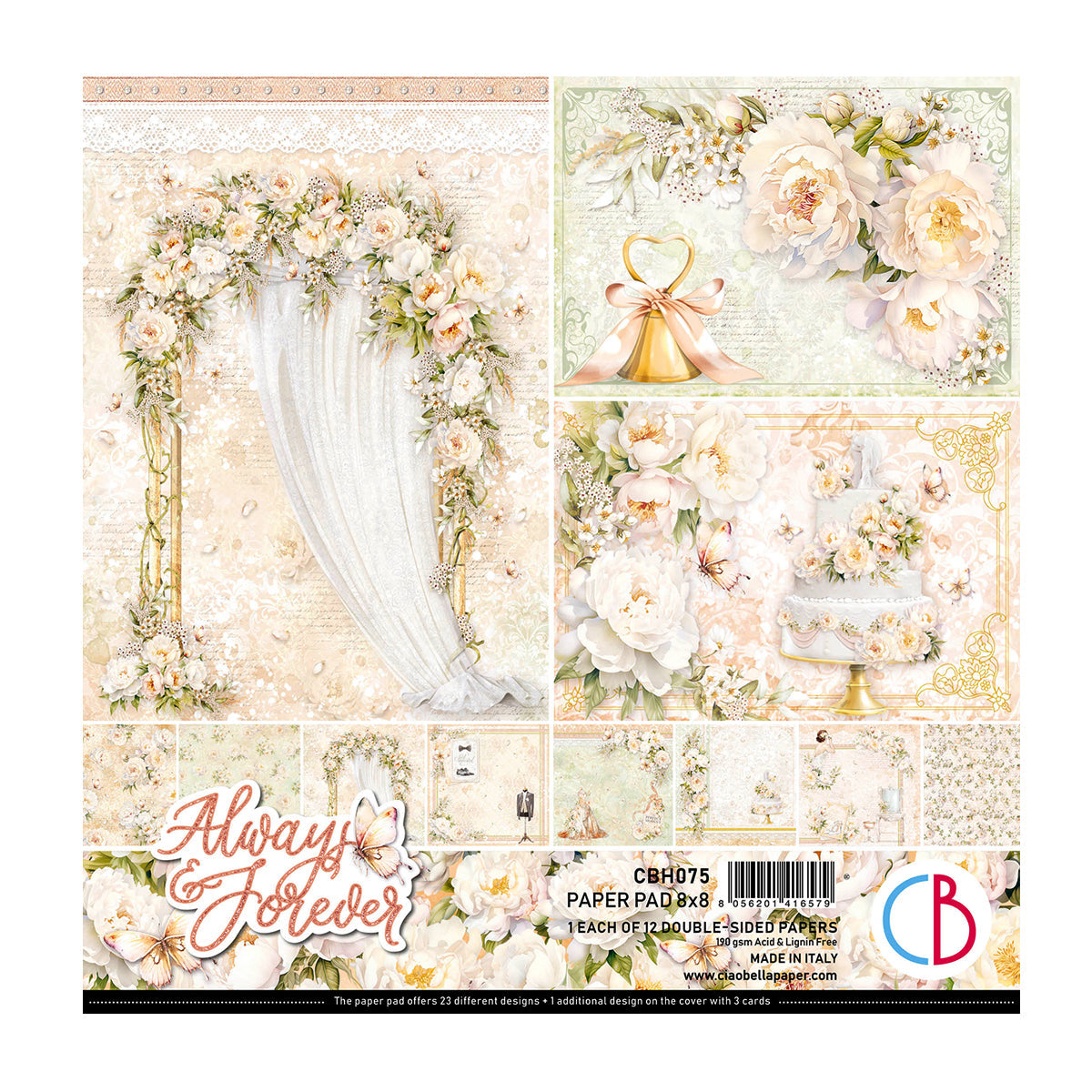 Always & Forever Paper Pad 8"x8" 12/Pkg