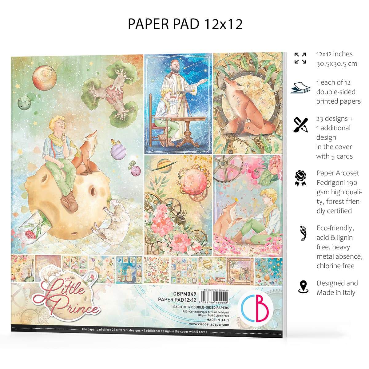 Ciao Bella The Little Prince Paper Pad 12"x12" 12/Pkg