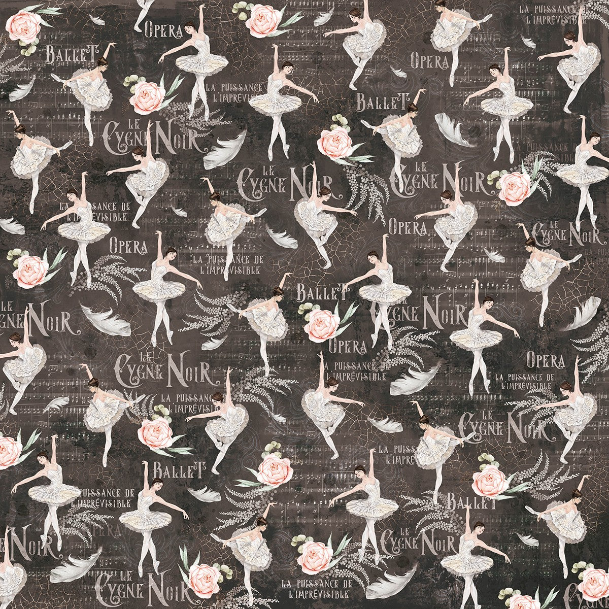 Ciao Bella Cygne Noir Paper Pad 12x12 12/Pkg