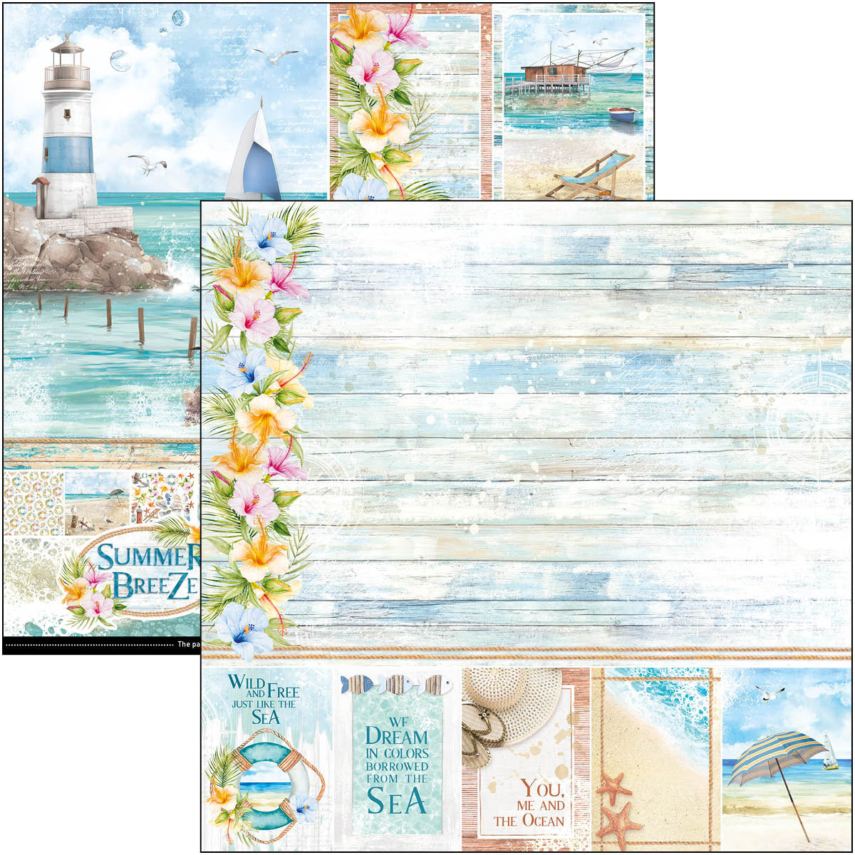 Ciao Bella Summer Breeze Paper Pad 12"x12" 12/Pkg