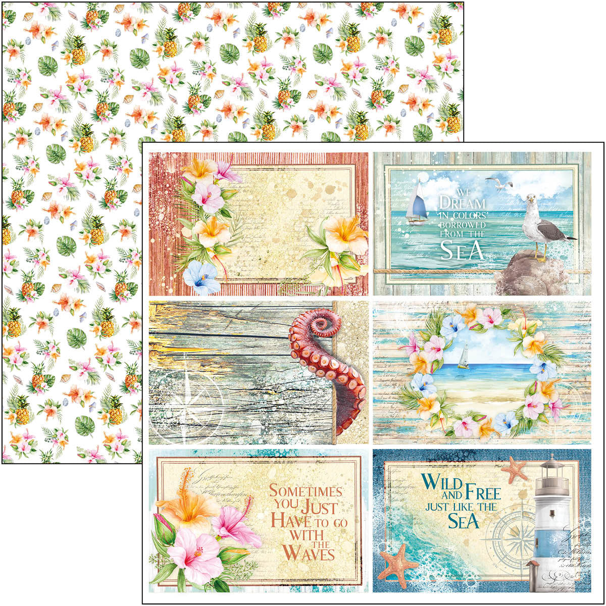 Ciao Bella Summer Breeze Paper Pad 12"x12" 12/Pkg