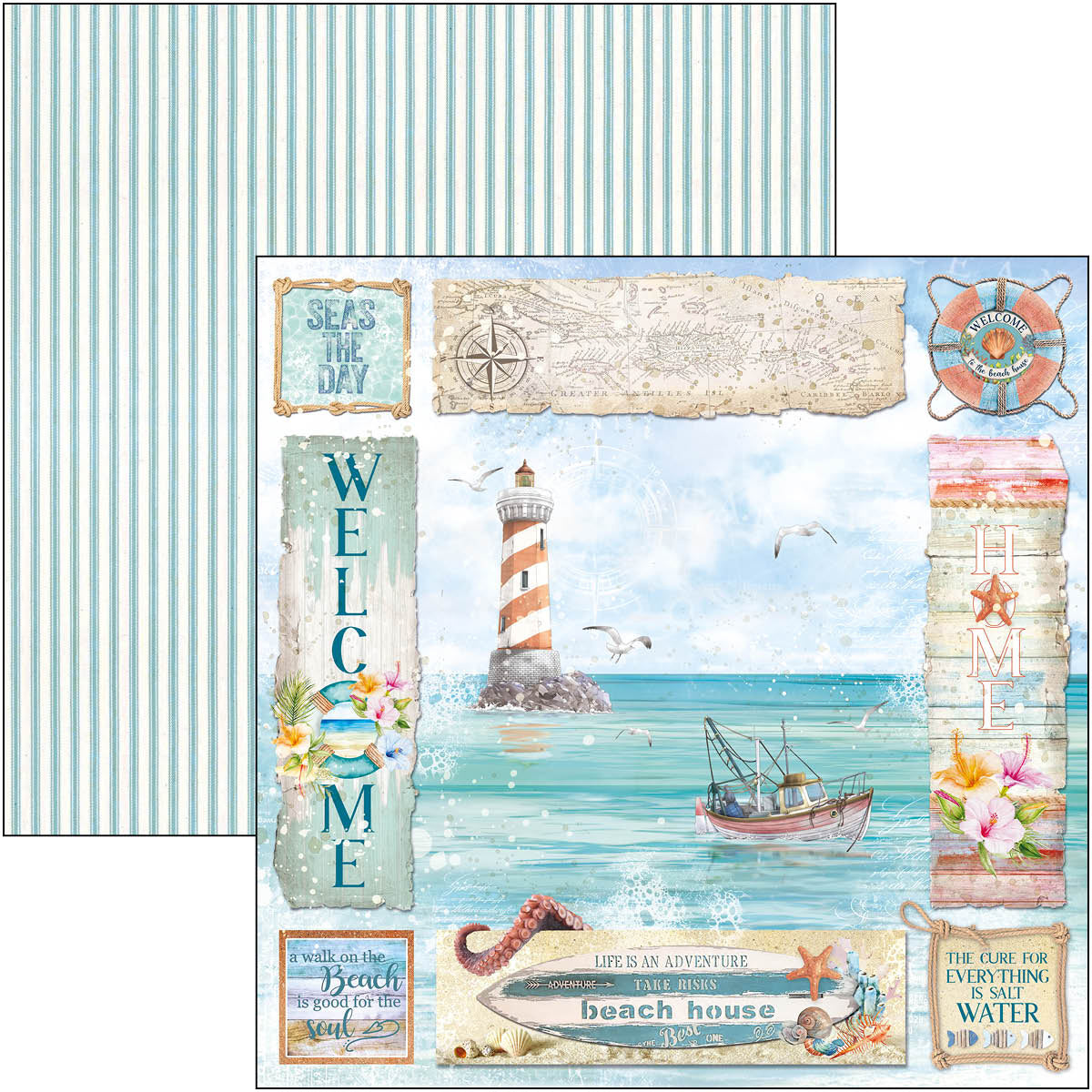 Ciao Bella Summer Breeze Paper Pad 12"x12" 12/Pkg