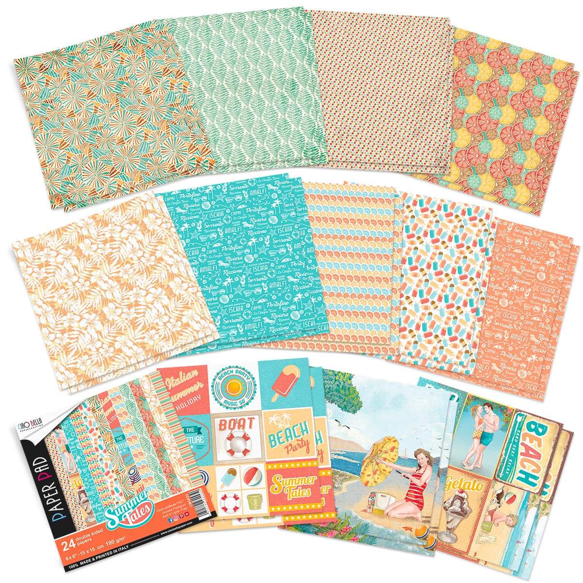 Ciao Bella Summer Tales Paper Pad 6"x6" 24/Pkg