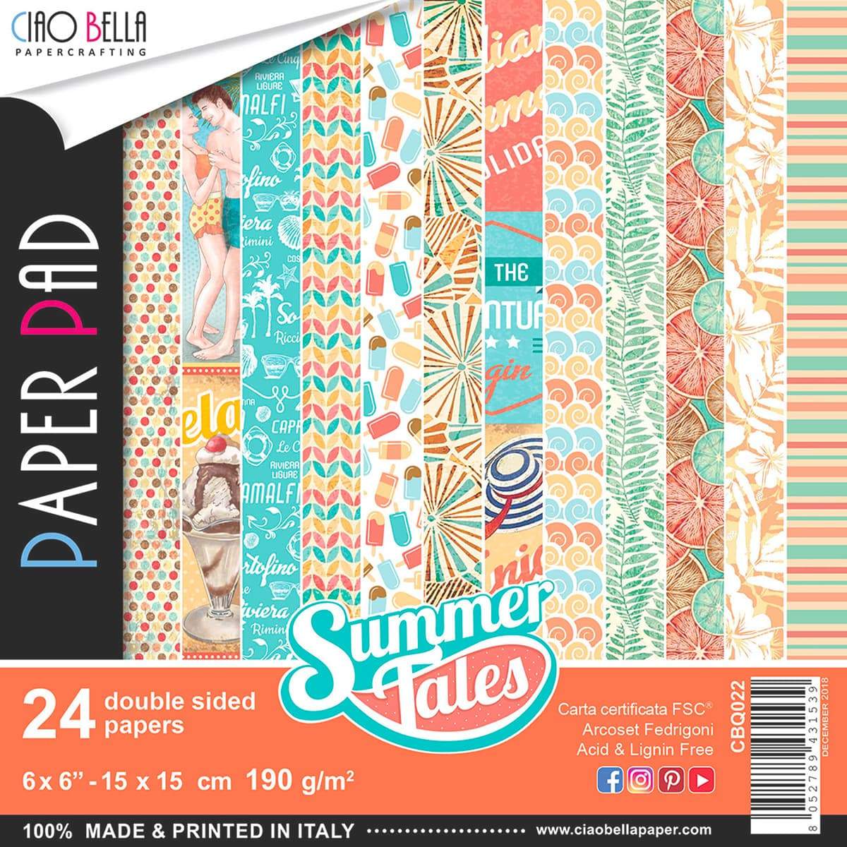 Ciao Bella Summer Tales Paper Pad 6"x6" 24/Pkg