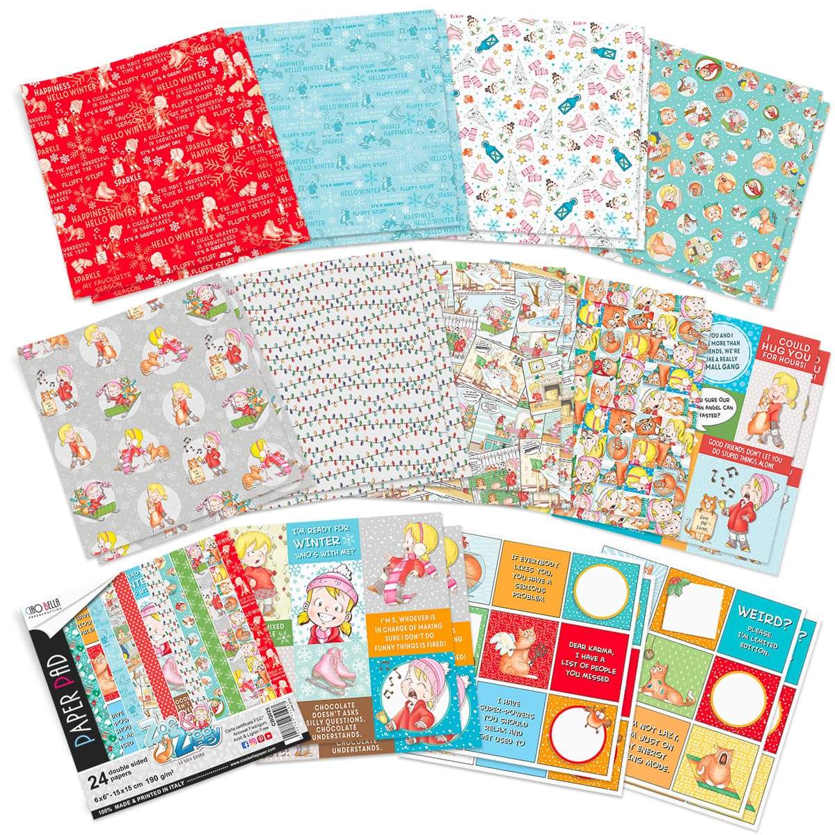 Ciao Bella Zoe & Ziggy Paper Pad 6"x6" 24/Pkg