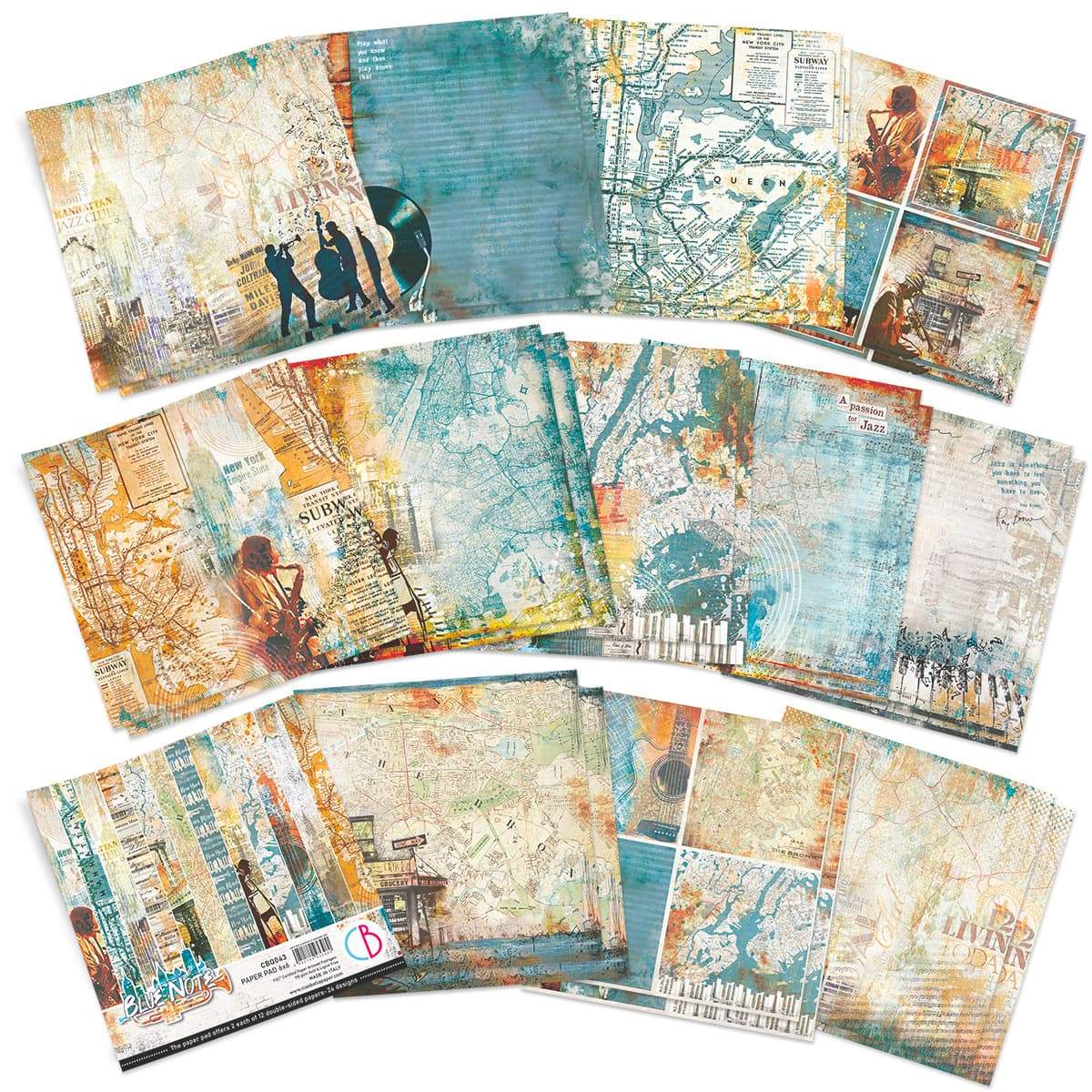 Ciao Bella Blue Note Paper Pad 6"x6" 24/Pkg