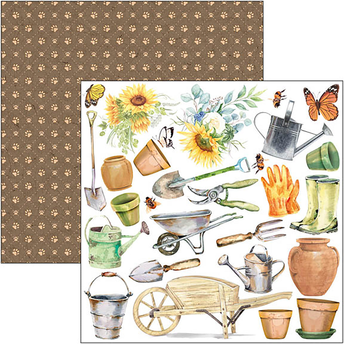 Ciao Bella Farmhouse Garden Fussy Cut Pad 6"x6" 24/Pkg