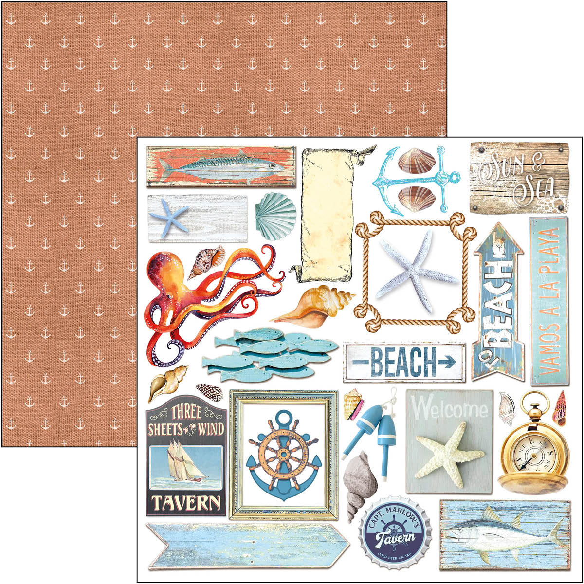 Ciao Bella Summer Breeze Fussy Cut Pad 6"x6" 24/Pkg