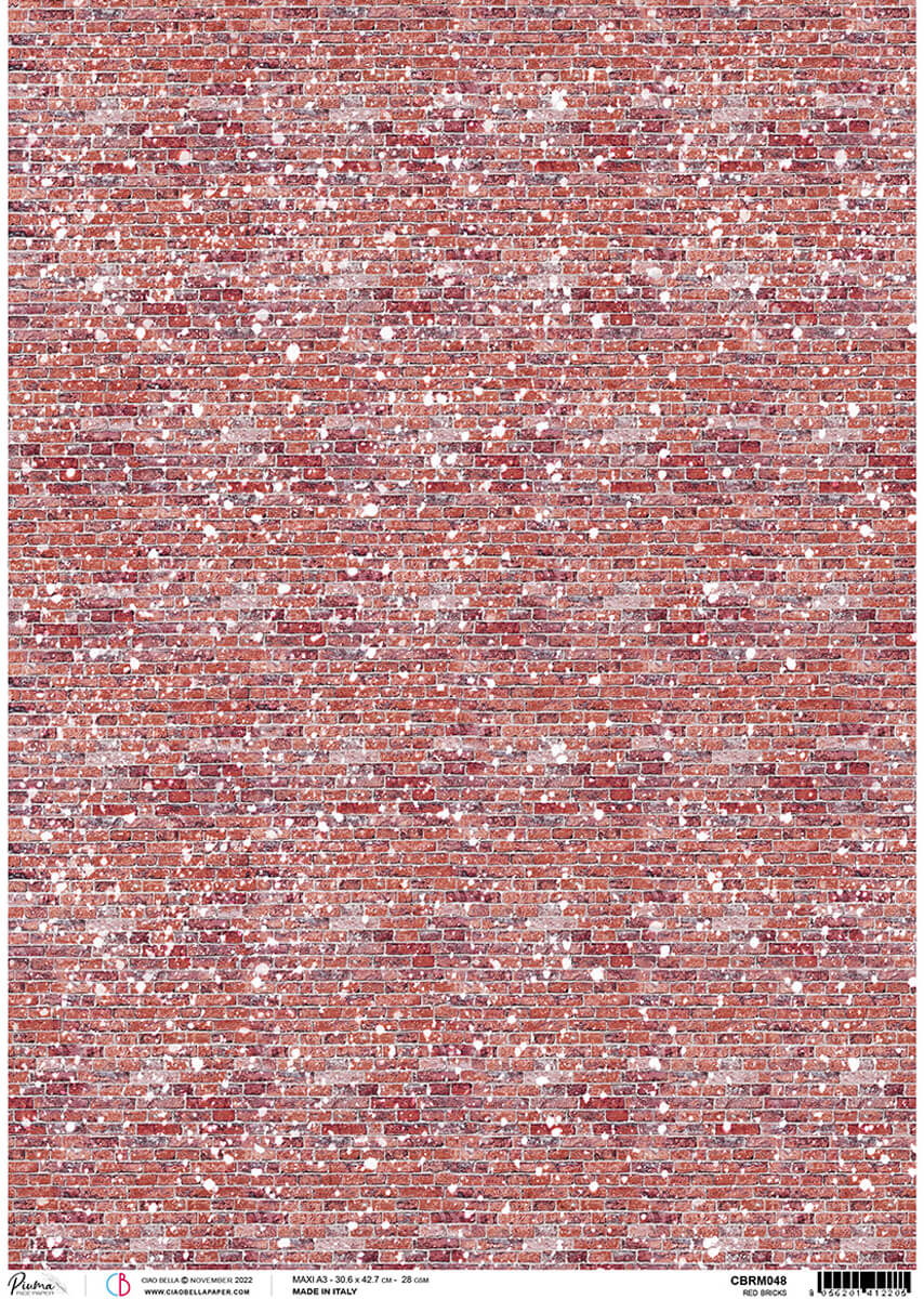 Rice Paper A3 Piuma Red Bricks - 3 Sheets