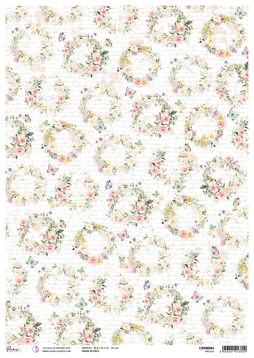 Ciao Bella Rice Paper A3 Piuma Timeless - 3 Sheets