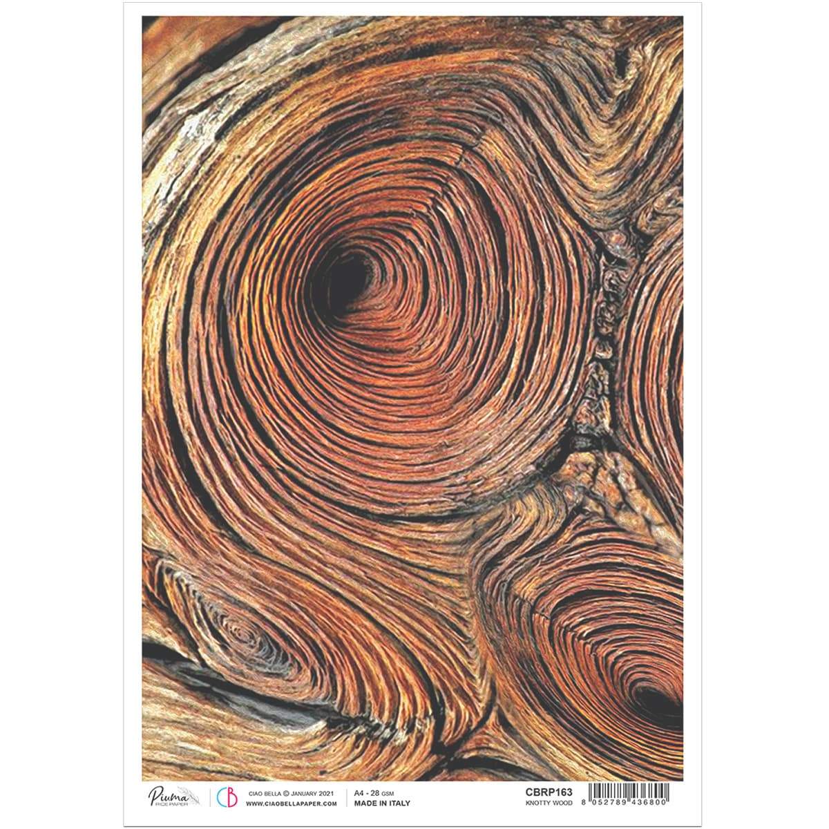 Ciao Bella Rice Paper A4 Knotty Wood