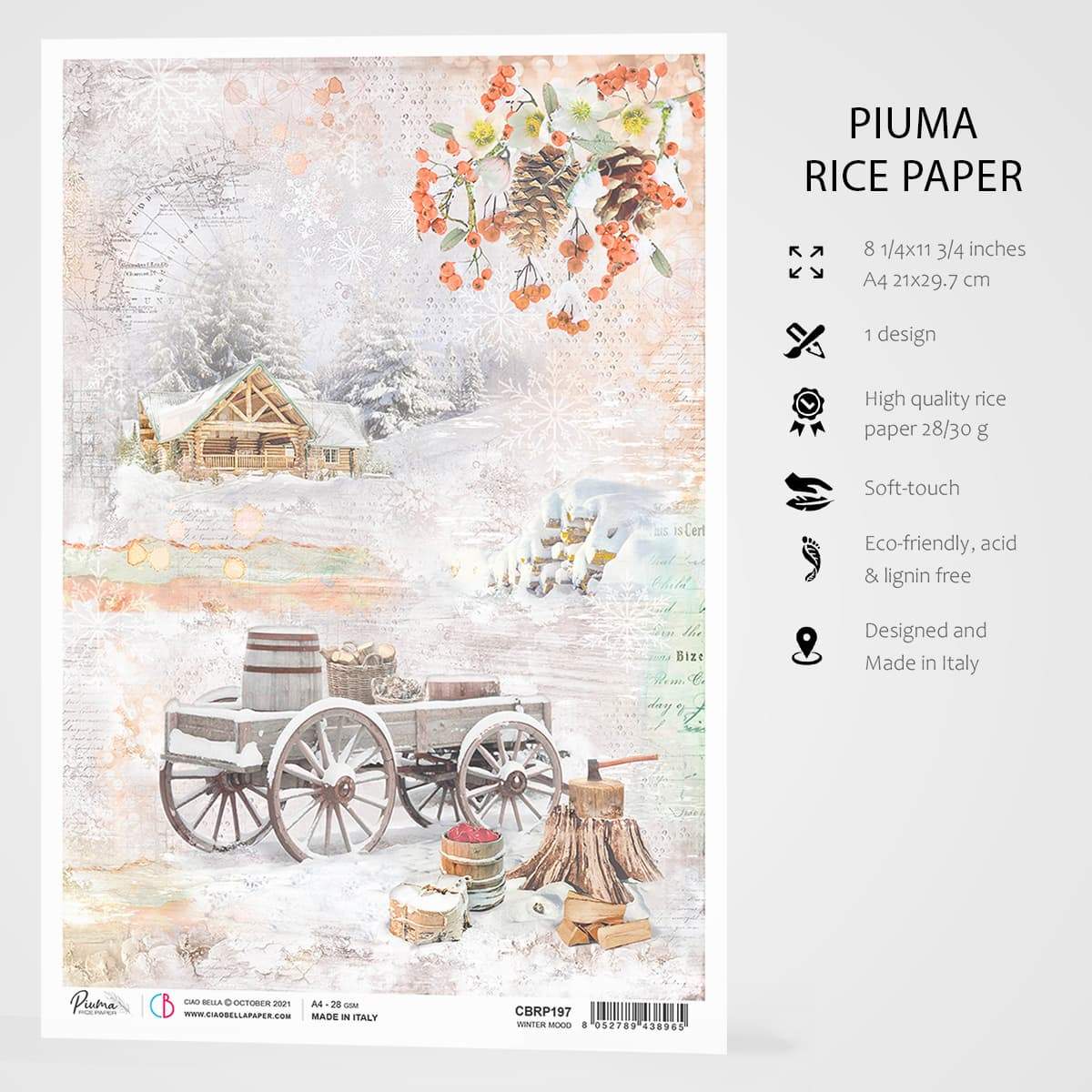 Ciao Bella Rice Paper A4 Winter Mood