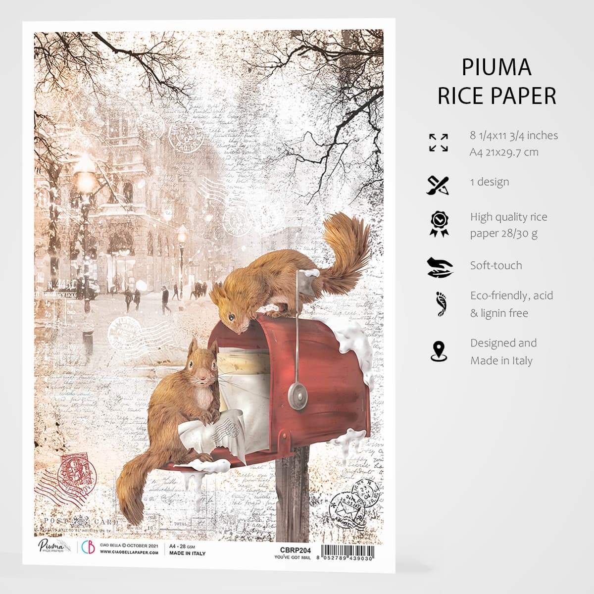 Ciao Bella Rice Paper A4 You've Got Mail