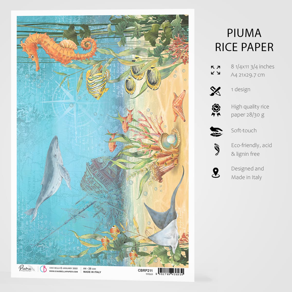 Ciao Bella Rice Paper A4 The Shipwreck