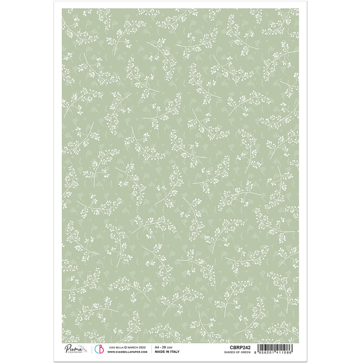 Ciao Bella Rice Paper A4 Shades Of Green