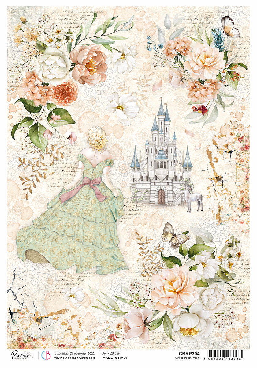 Rice Paper A4 Piuma Your fairy tale - 5 Sheets