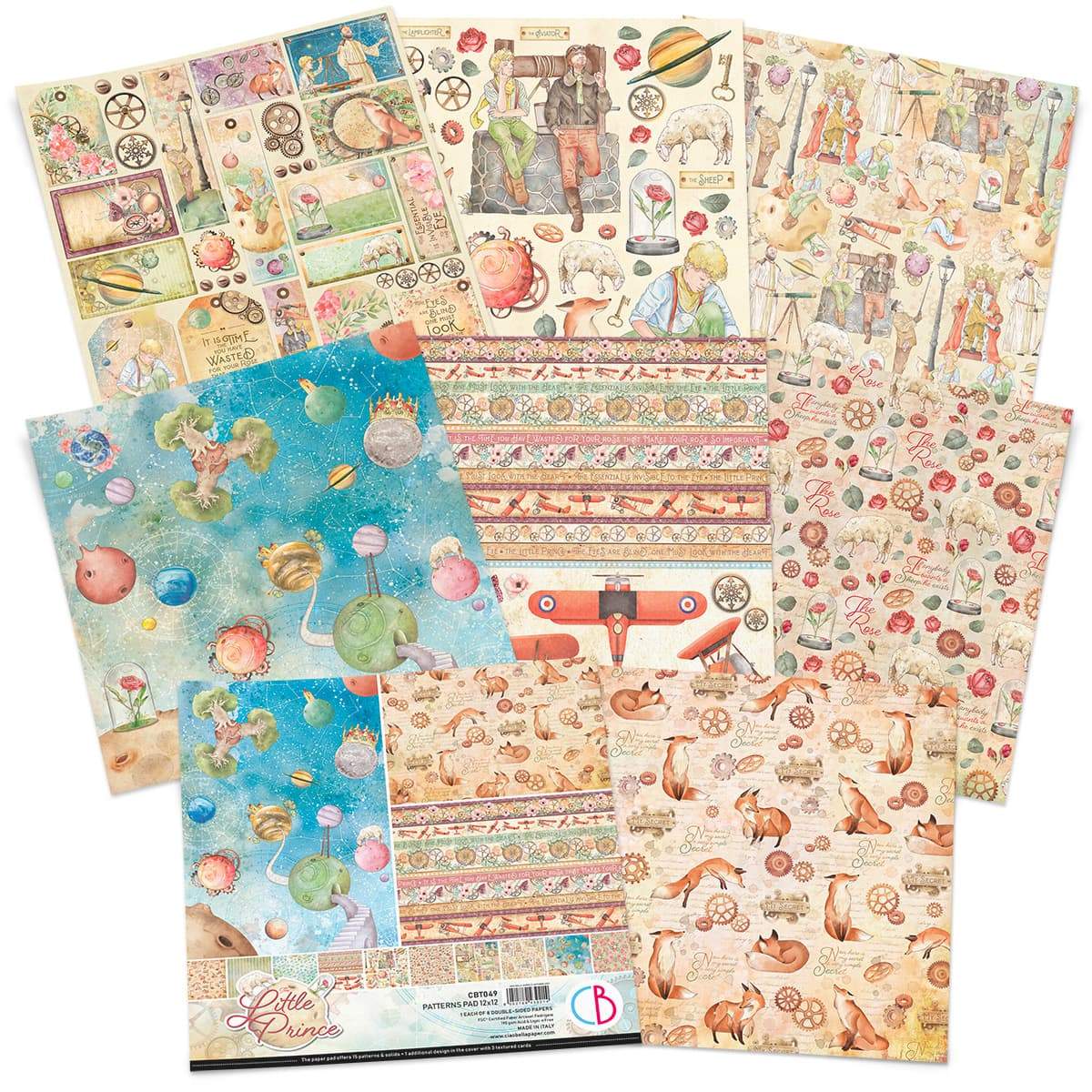 Ciao Bella The Little Prince Patterns Pad 12"x12" 8/Pkg